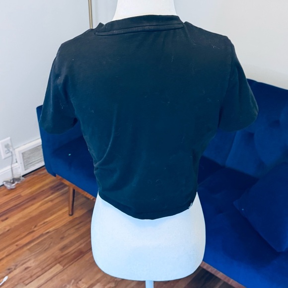 PUMA Women's Essentials Slim Logo Cropped T-shirt Black - Picture 8 of 13